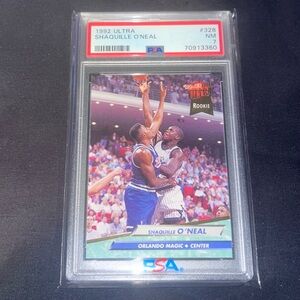 Shaquille O’Neal 1992-93 Orlando Magic Fleer Ultra #328 Rookie NBA Card PSA 7 NM